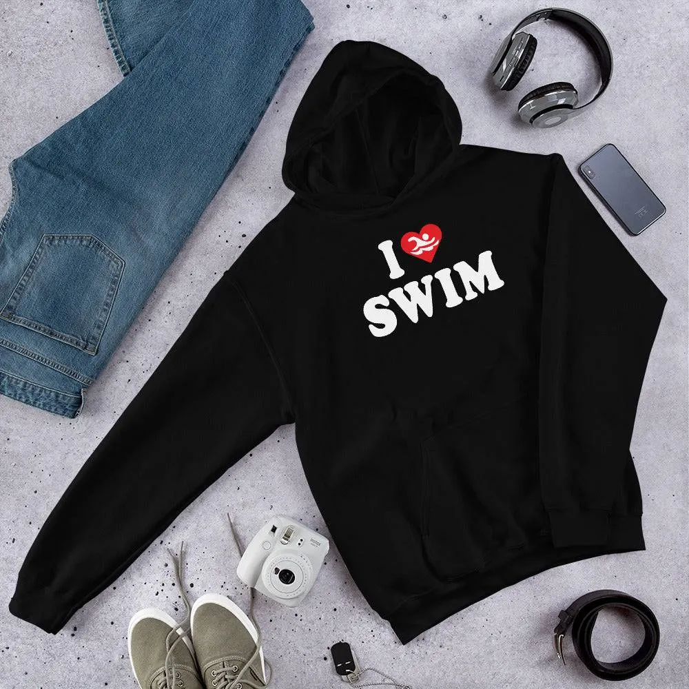 I Love Swim Unisex Pullover Hoodie