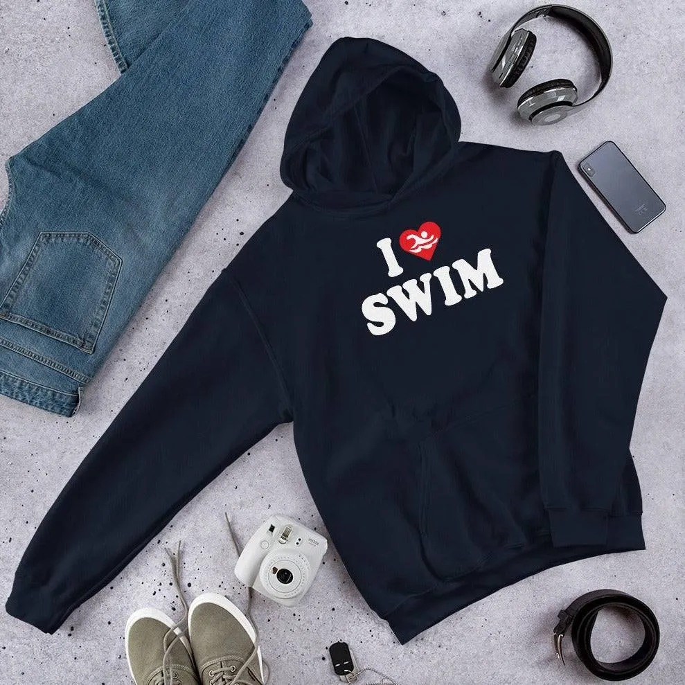 I Love Swim Unisex Pullover Hoodie