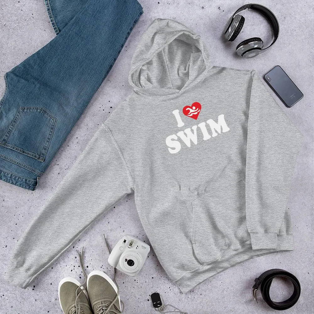 I Love Swim Unisex Pullover Hoodie