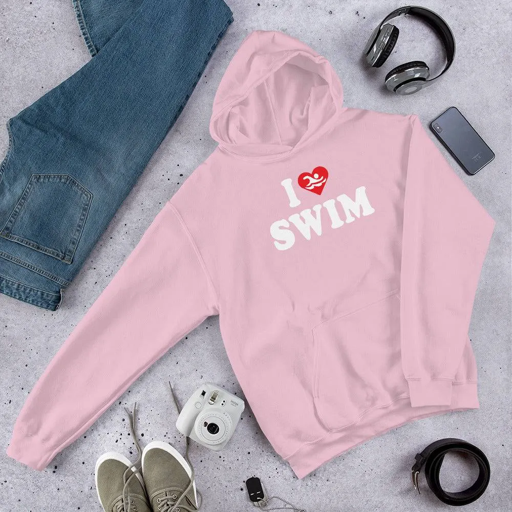 I Love Swim Unisex Pullover Hoodie