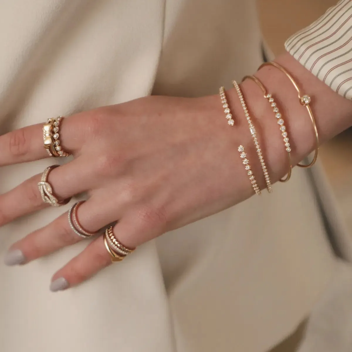 Illusion Diamond Baguette Bangle