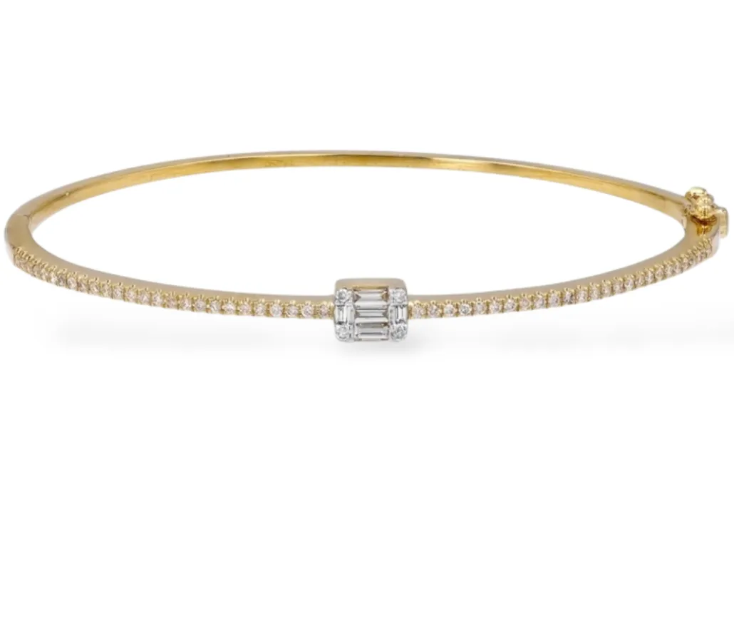 Illusion Diamond Baguette Bangle