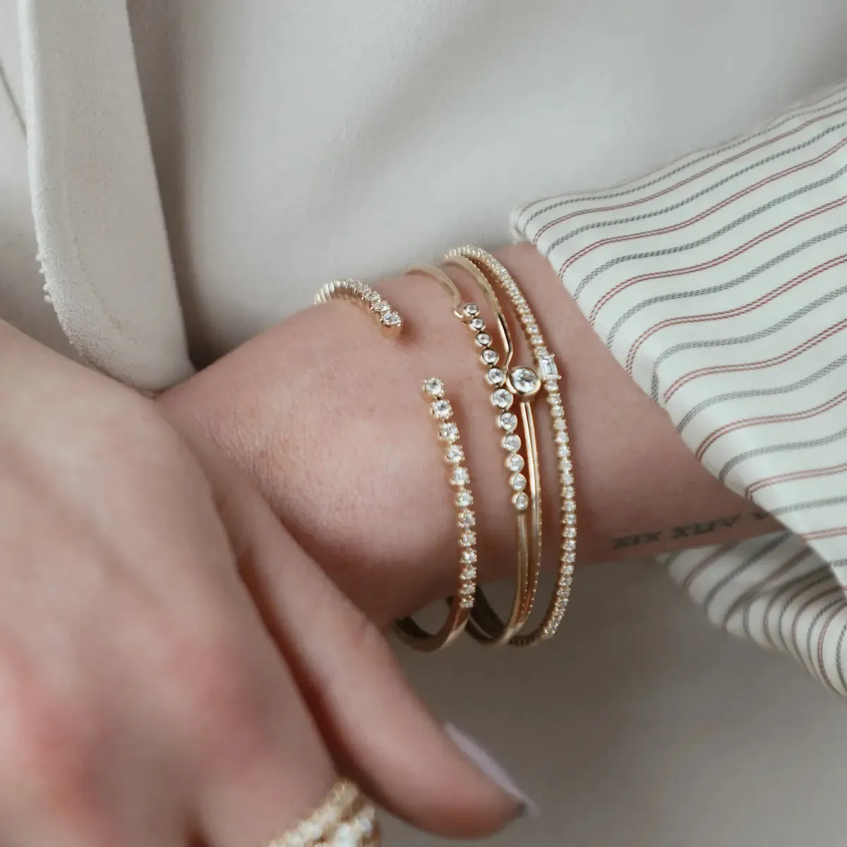 Illusion Diamond Baguette Bangle