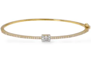 Illusion Diamond Baguette Bangle