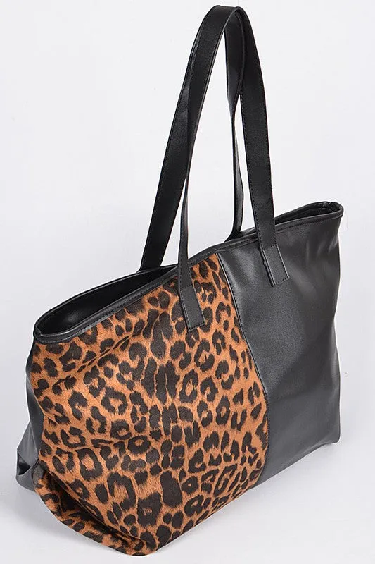 IN THE JUNGLE MIX PRINT HANDBAG