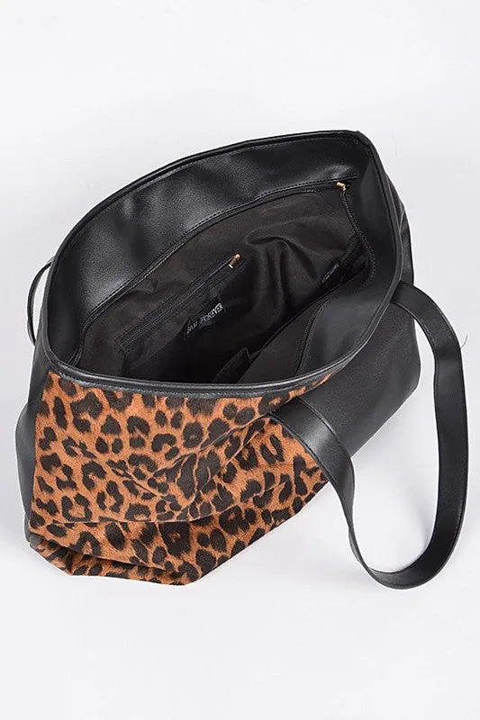 IN THE JUNGLE MIX PRINT HANDBAG