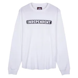 Independent L/S T-Shirt Bar Logo Thermal - White