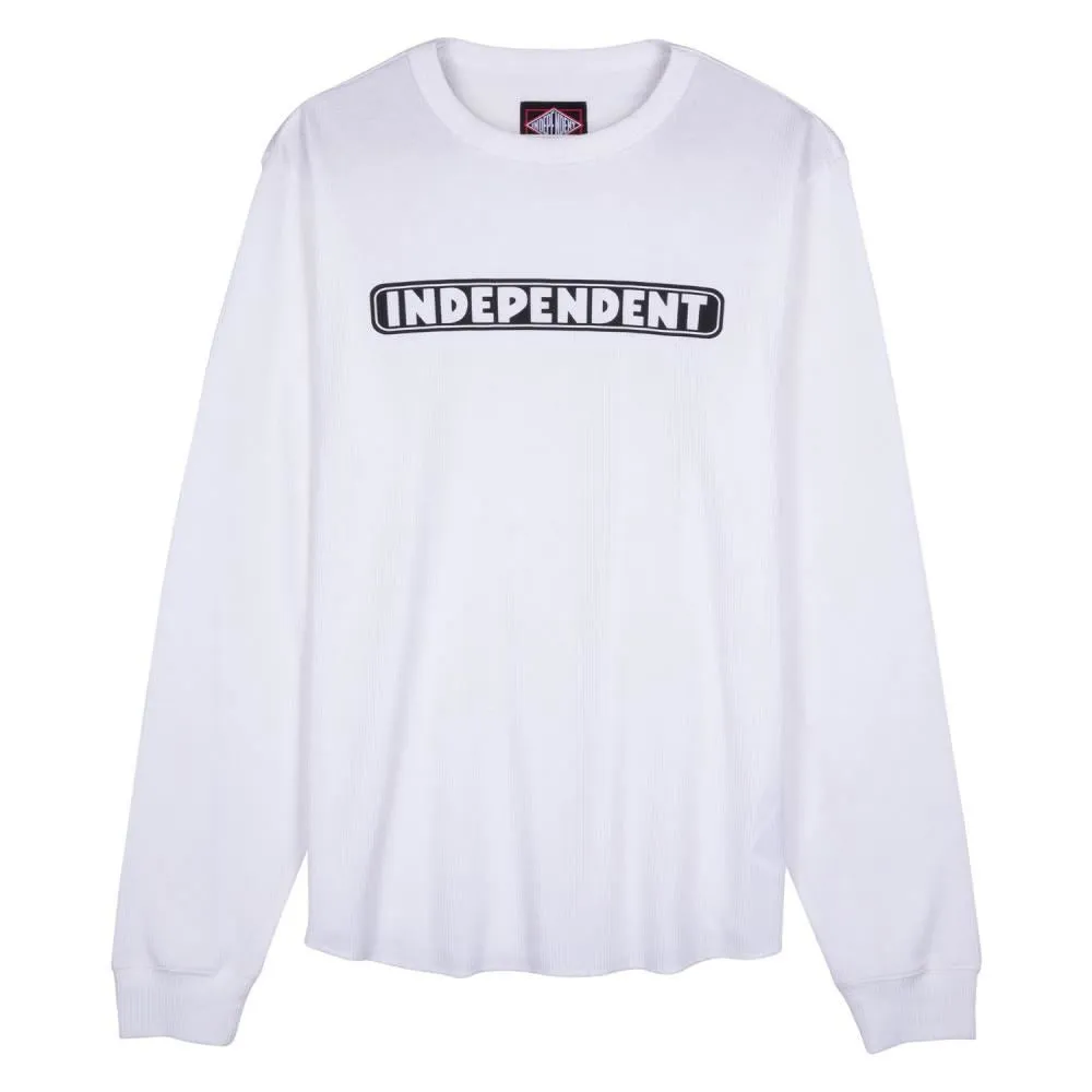 Independent L/S T-Shirt Bar Logo Thermal - White
