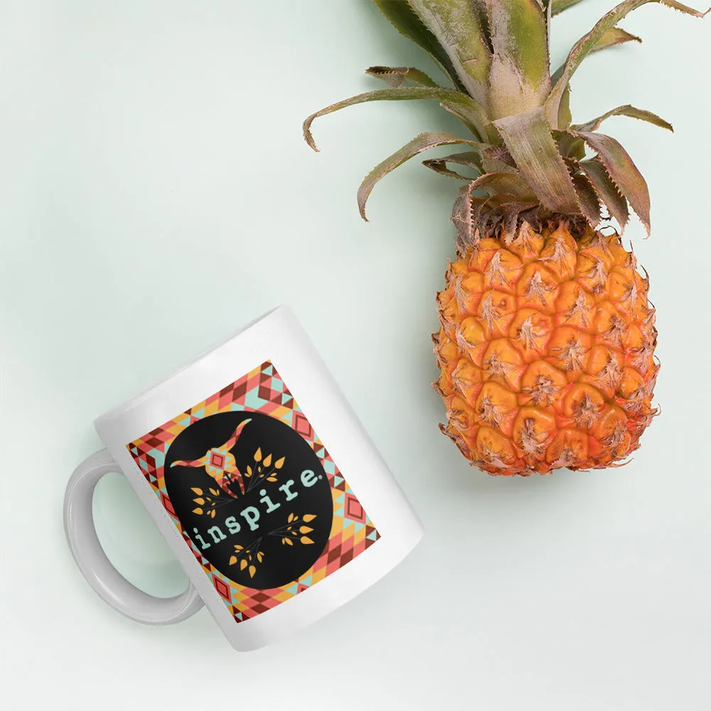 inspire Southwestern White glossy mug