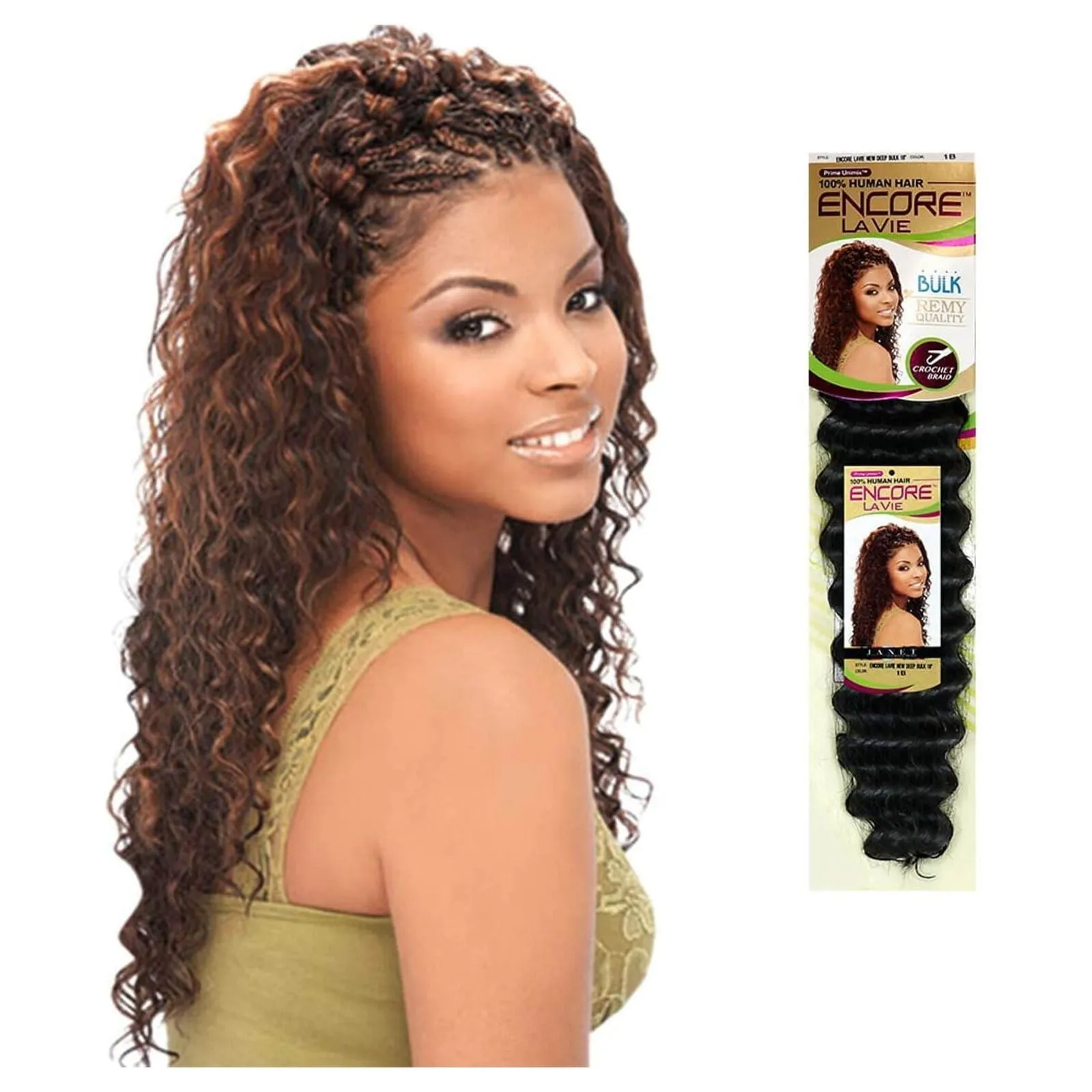 Janet Collection Encore La Vie New Deep Bulk De vrais cheveux 18"