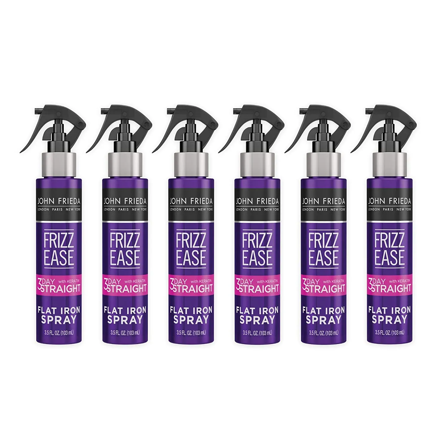 John Frieda Frizz Ease 3-day Flat Iron Spray, Keratin Infused Straightening Spray, Anti Frizz Heat Protectant for Curly Hair, 3.5 Ounce