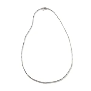 John Hardy 22" Silver Box Chain with Figurative Naga Lobster 2.7mm