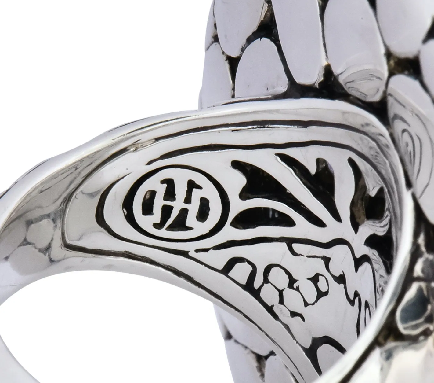 John Hardy Aquamarine Iolite Blue Topaz Sterling Silver Kali Lava fire Ring