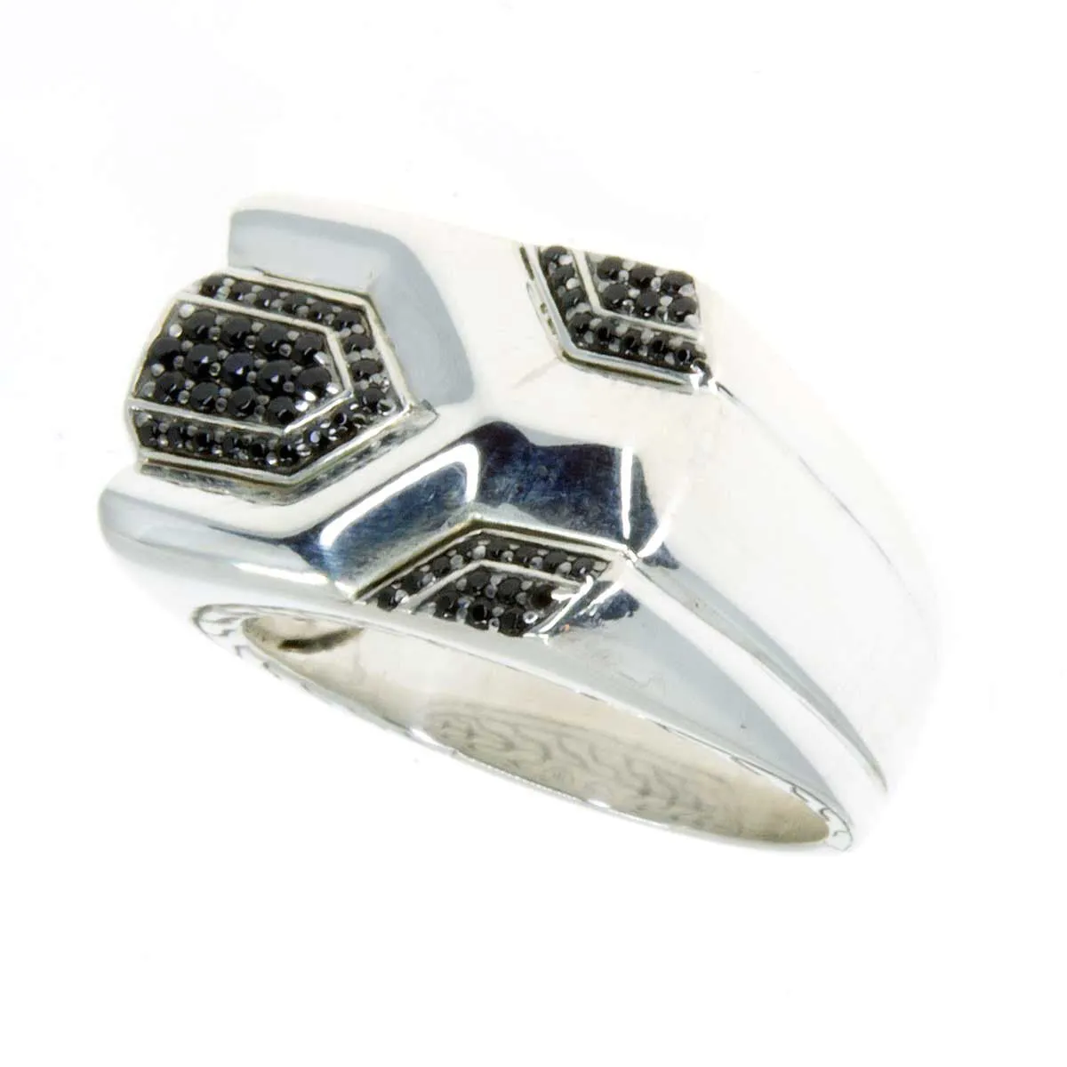 John Hardy Asli Classic Chain Geometrical Black Sapphire Ring