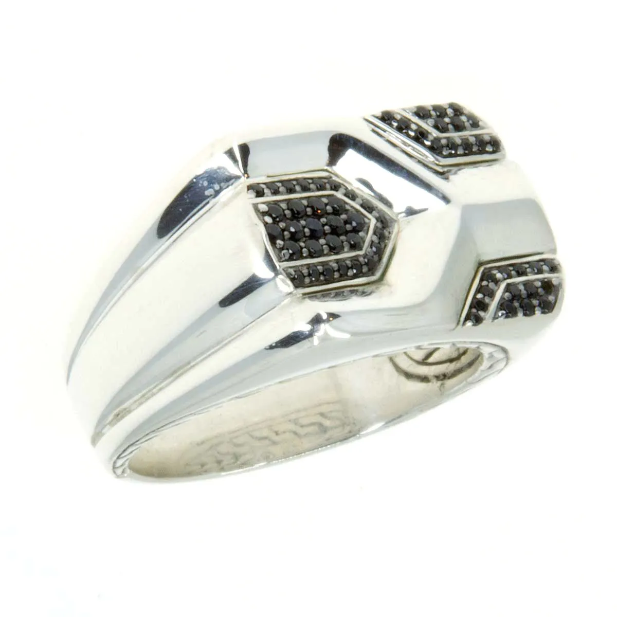 John Hardy Asli Classic Chain Geometrical Black Sapphire Ring
