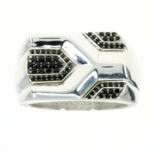 John Hardy Asli Classic Chain Geometrical Black Sapphire Ring