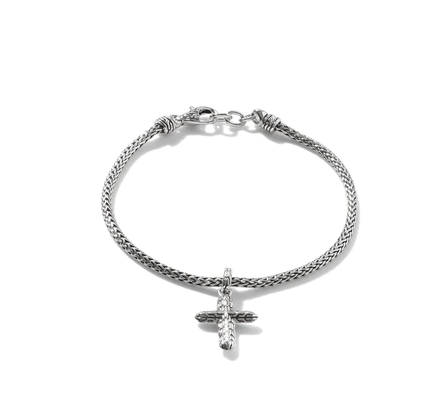 John Hardy Classic Chain Cross Charm Bracelet