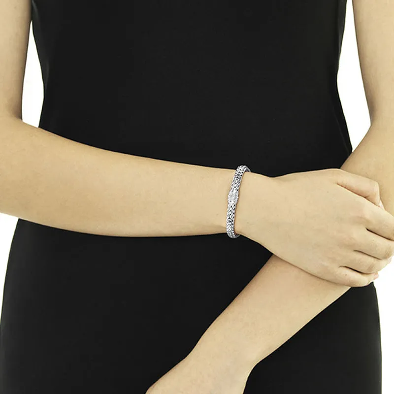 John Hardy Classic Chain Four Station Bracelet with Diamond Pavé