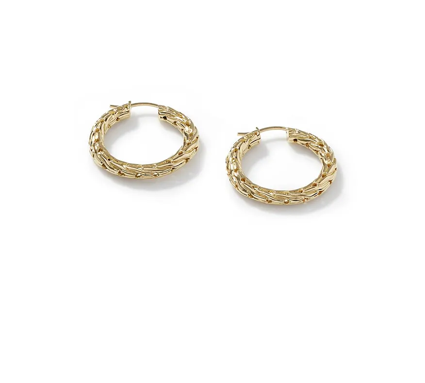 John Hardy Classic Chain Gold Small Hoop Earrings