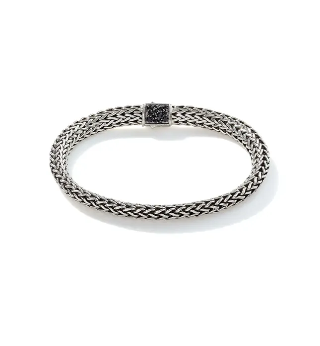 John Hardy Classic Chain Reversible Bracelet in Black Sapphire and Moonstone