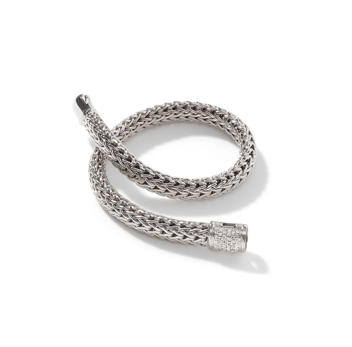 John Hardy Classic Chain Small Bracelet with Diamond Clasp