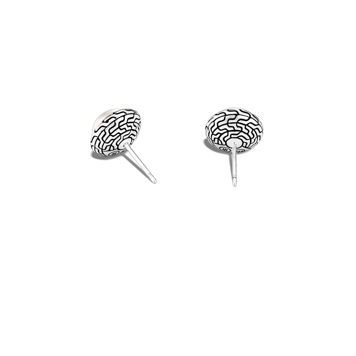 John Hardy Classic Chain Sterling Silver Mabe Freshwater Pearl Stud Earrings