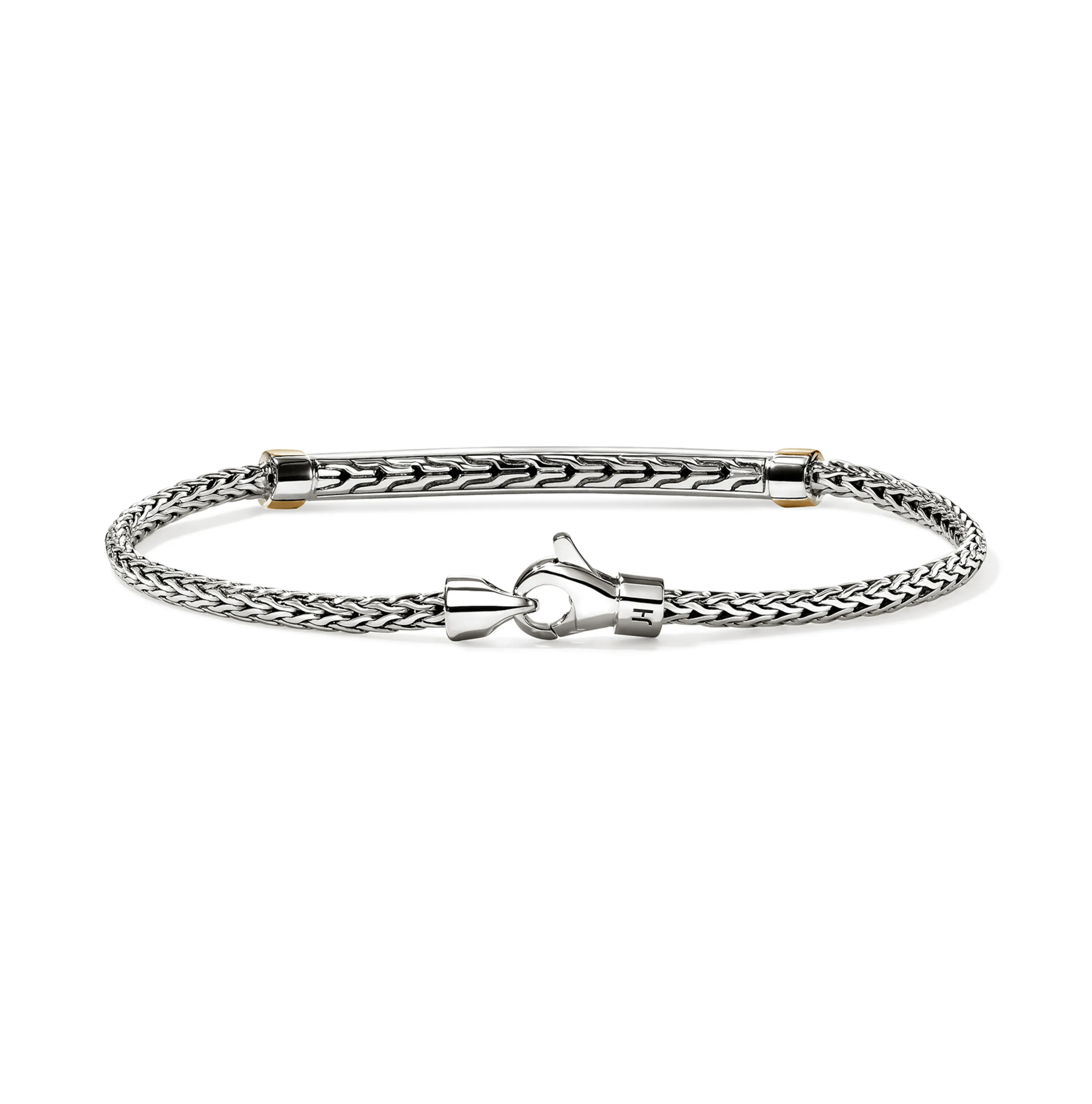John Hardy Essentials Mixed Metals Pavé Diamond Bar Bracelet