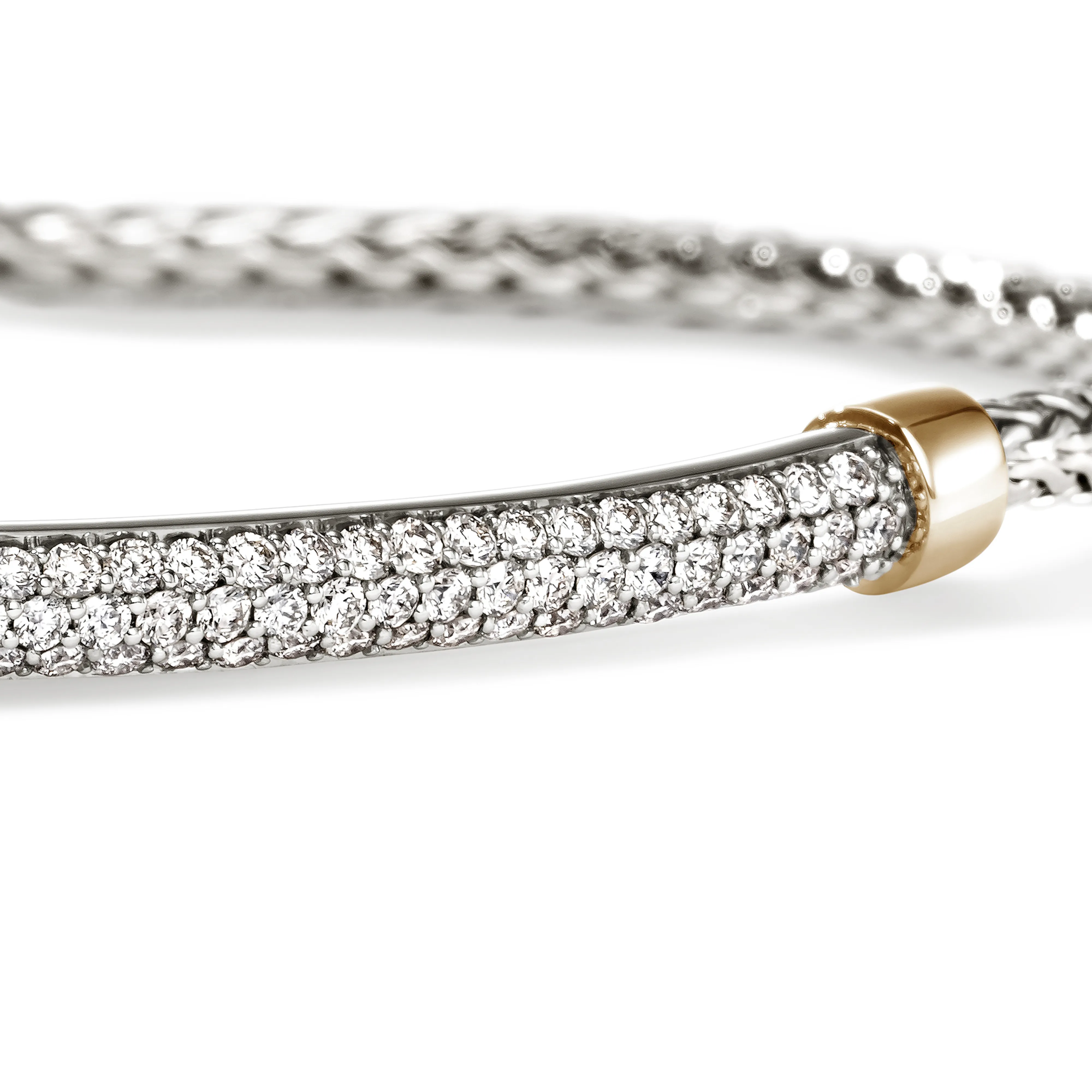 John Hardy Essentials Mixed Metals Pavé Diamond Bar Bracelet