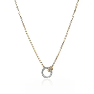 John Hardy Essentials Pavé Circle Necklace in 14K Yellow Gold