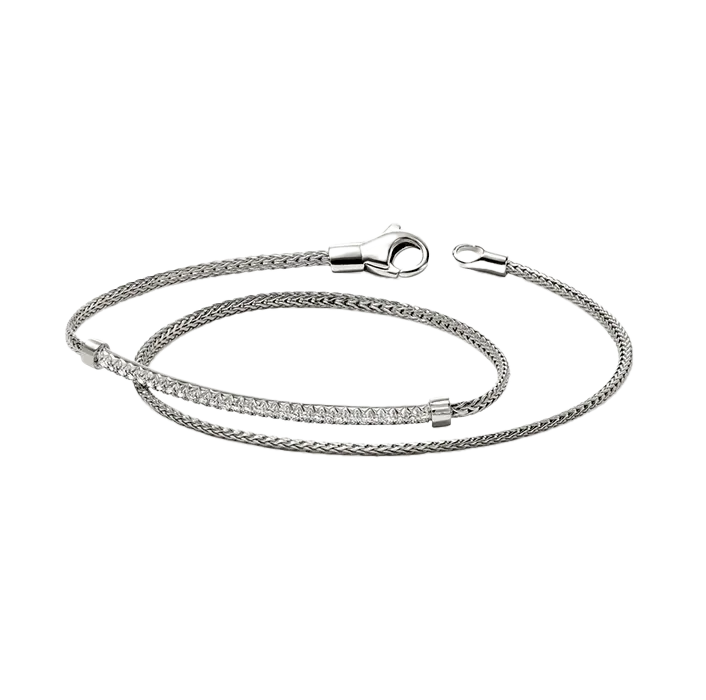 John Hardy Essentials Sterling Silver Pave Diamond Bracelet