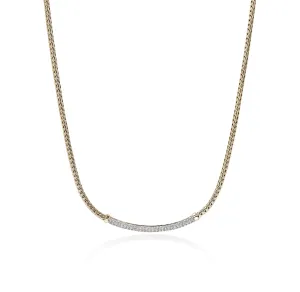 John Hardy Essentials Yellow Gold Diamond Bar Necklace