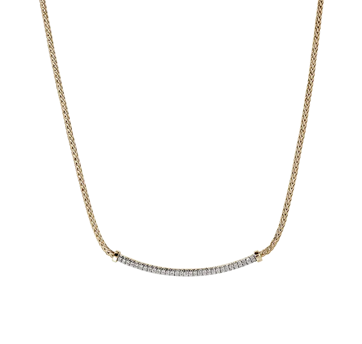 John Hardy Essentials Yellow Gold Diamond Smiley Bar Necklace