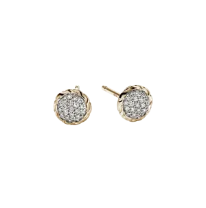 John Hardy Essentials Yellow Gold Diamond Stud Earrings
