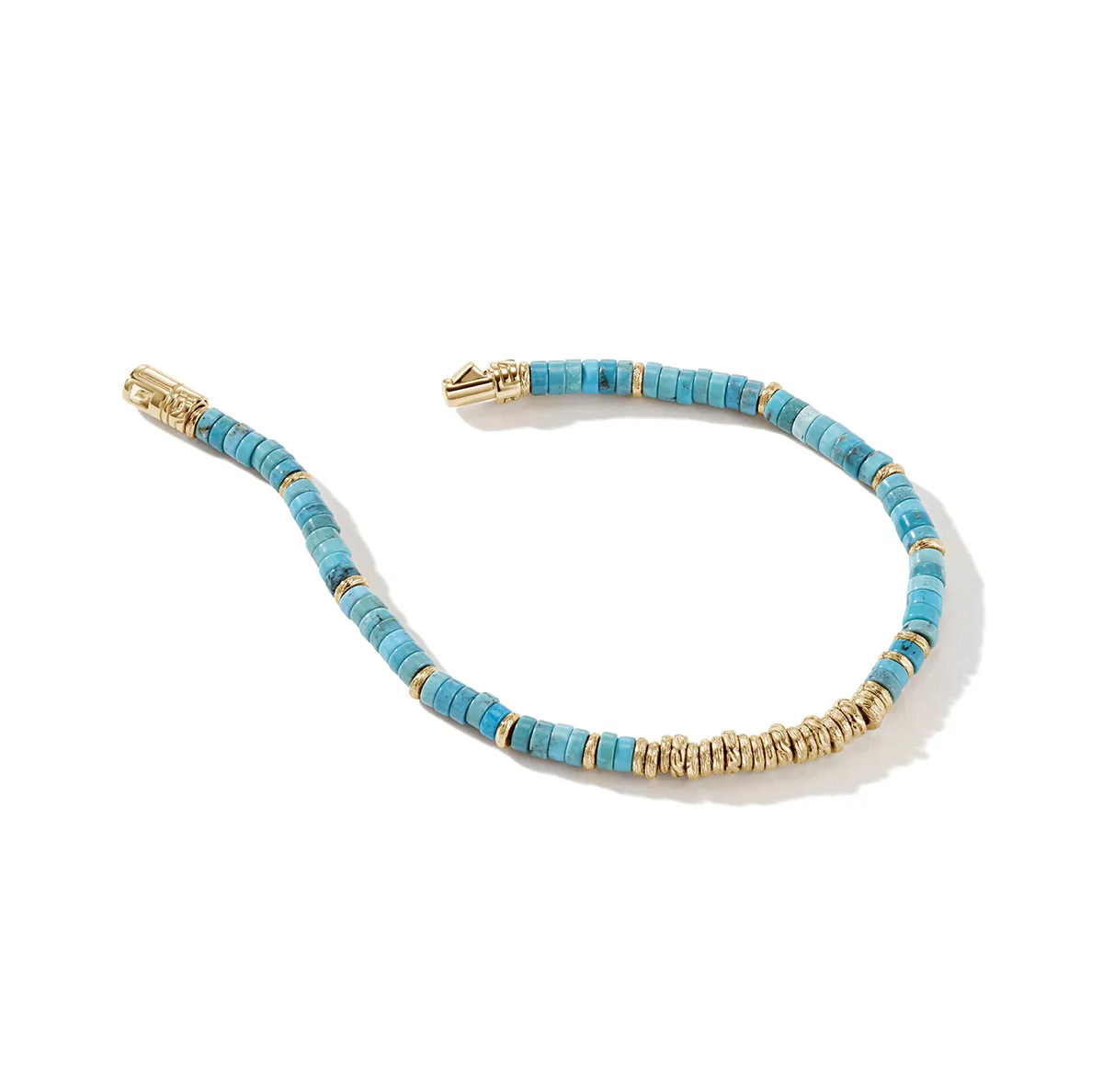 John Hardy Heishi 14K Yellow Gold Bracelet with Turquoise