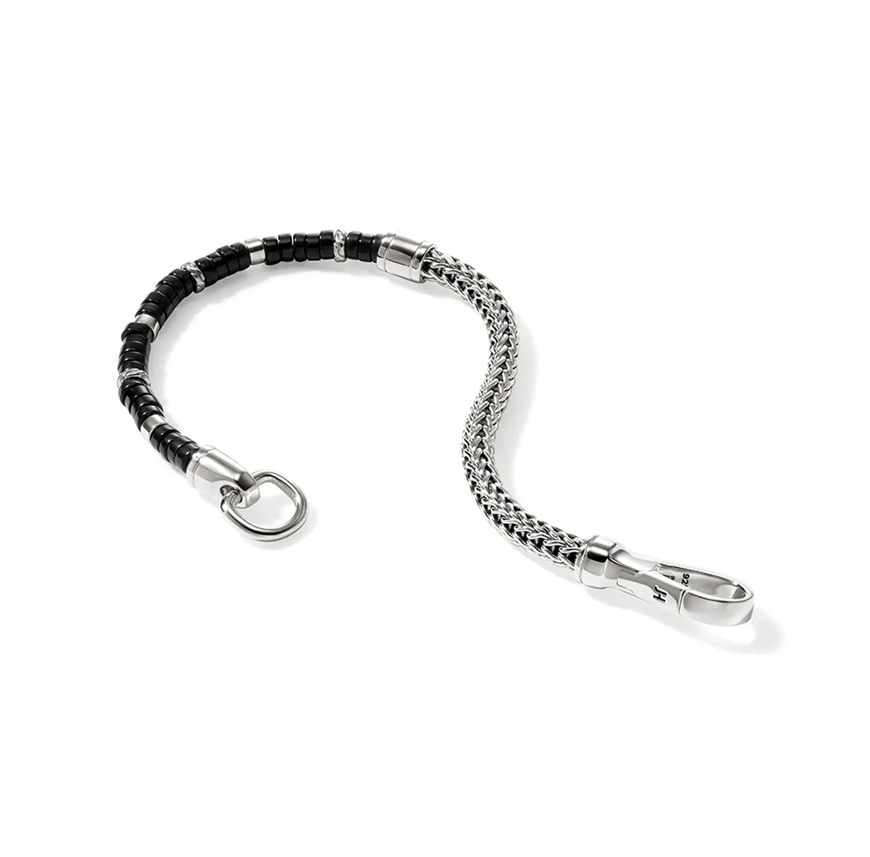 John Hardy Heishi Sterling Silver Black Onyx Bead Bracelet