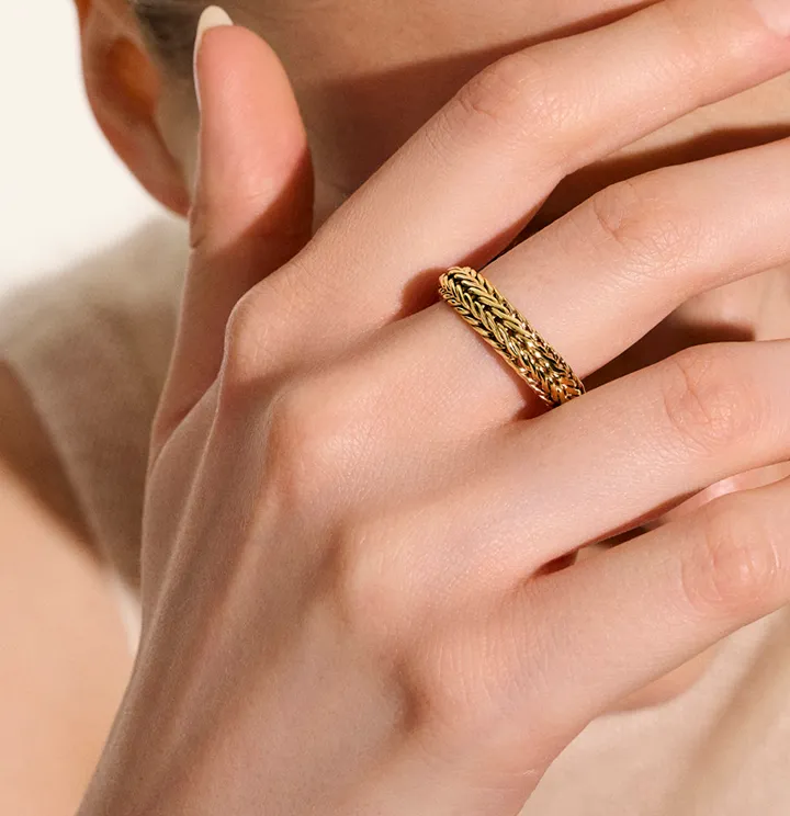 John Hardy Kami Yellow Gold Band, 6mm
