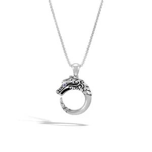 John Hardy Legends Naga Sterling Silver Pendant with Blue Sapphire Eyes