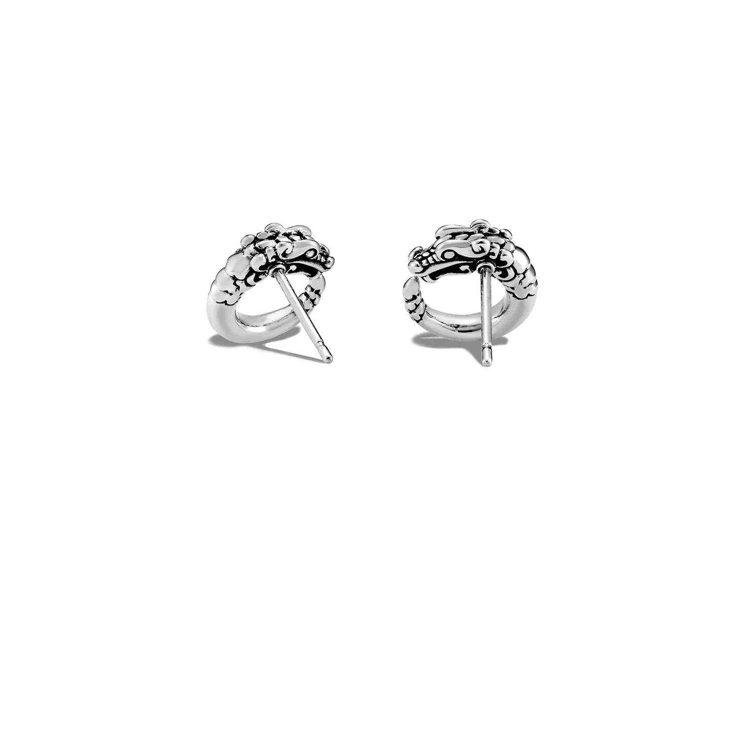 John Hardy Legends Sterling Silver Naga Circle Stud Earrings