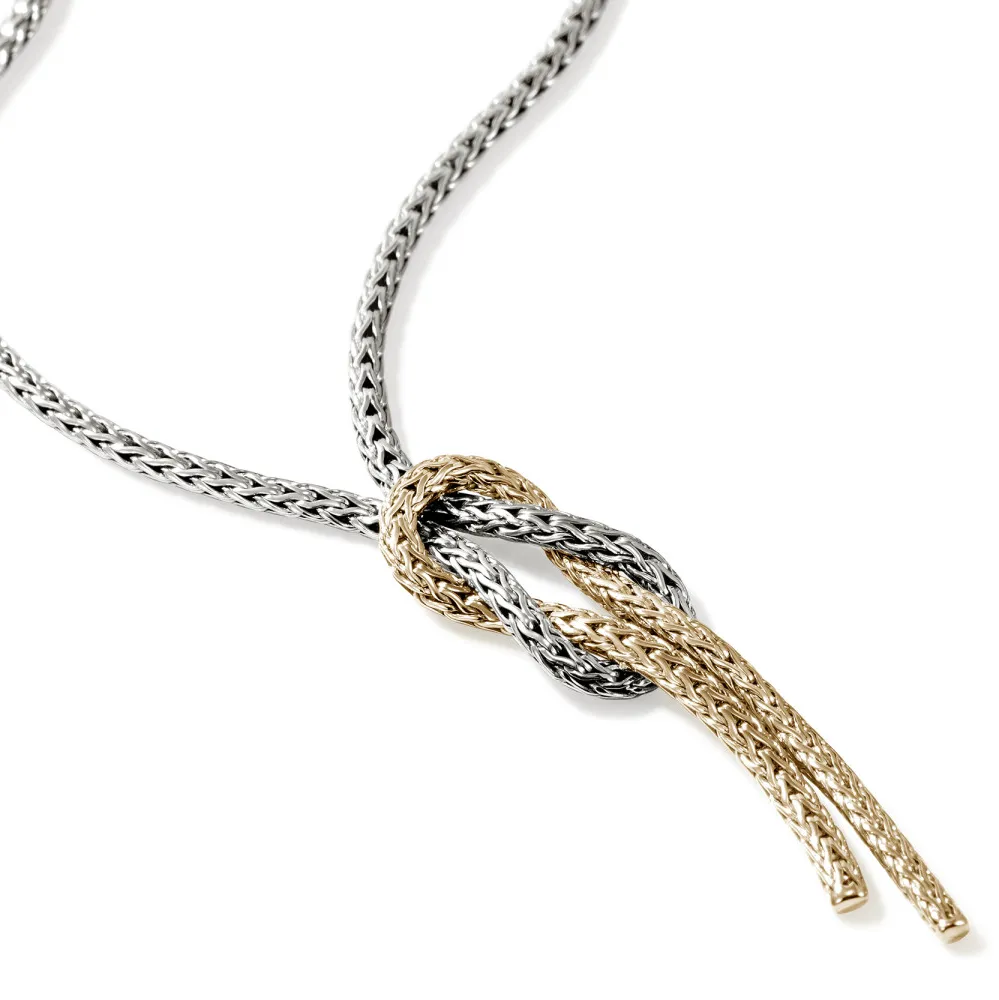 John Hardy Love Knot Mixed Metals Chain Necklace, 1.8mm