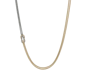 John Hardy Love Knot Mixed Metals Double Chain Necklace, 1.8mm