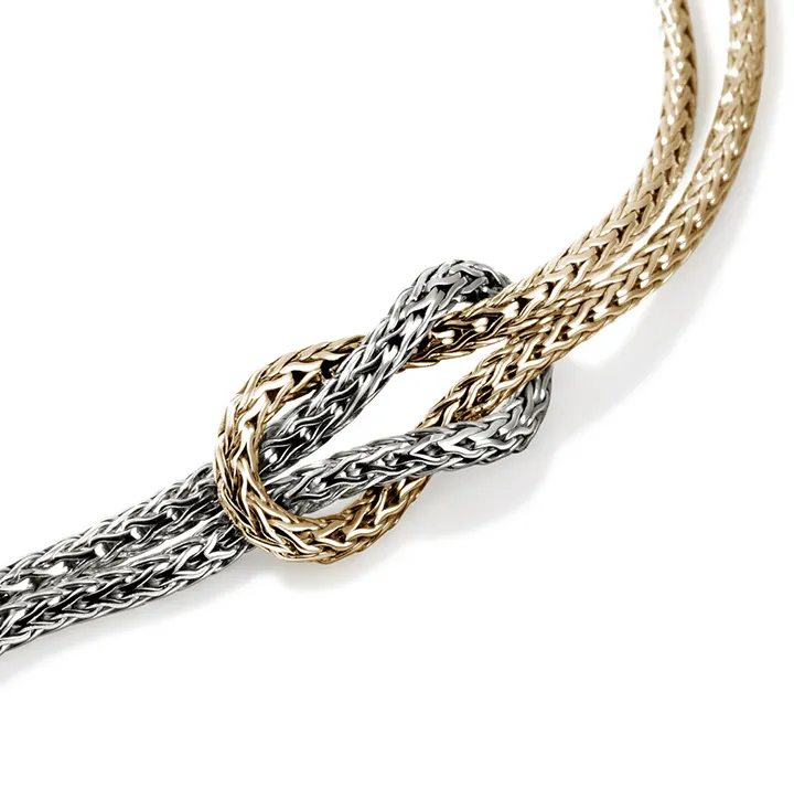 John Hardy Love Knot Mixed Metals Double Chain Necklace, 1.8mm