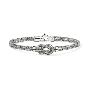 John Hardy Love Knot Sterling Silver Diamond Bracelet