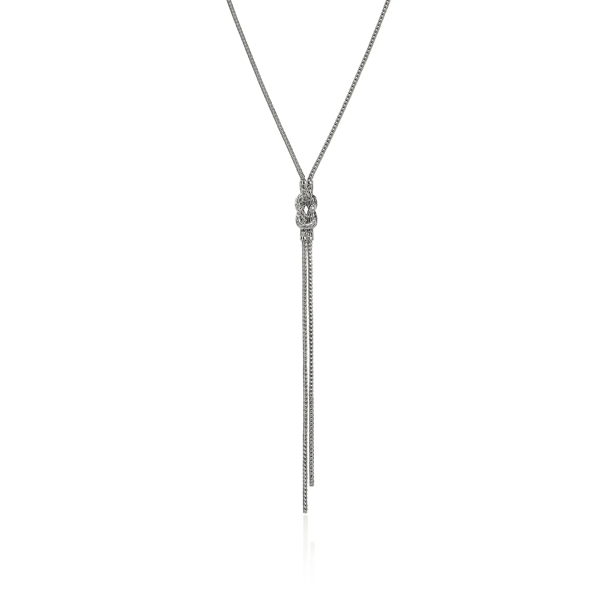John Hardy Love Knot Sterling Silver Diamond Y Necklace