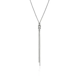 John Hardy Love Knot Sterling Silver Diamond Y Necklace
