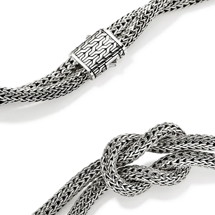 John Hardy Love Knot Sterling Silver Double Chain Necklace, 5mm