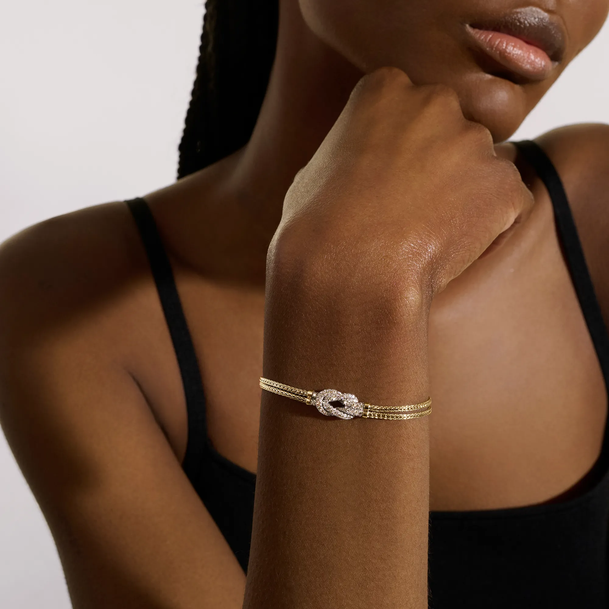 John Hardy Love Knot Yellow Gold Diamond Bracelet