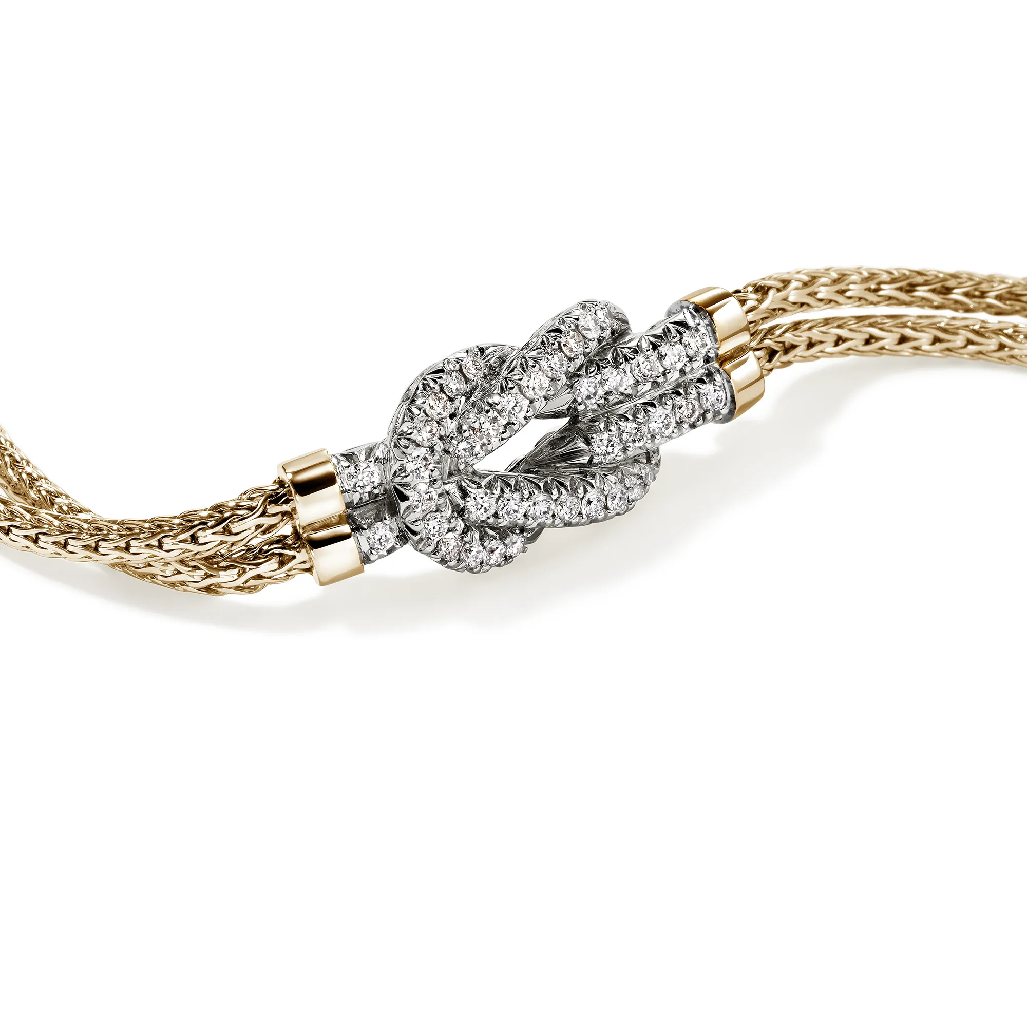 John Hardy Love Knot Yellow Gold Diamond Bracelet