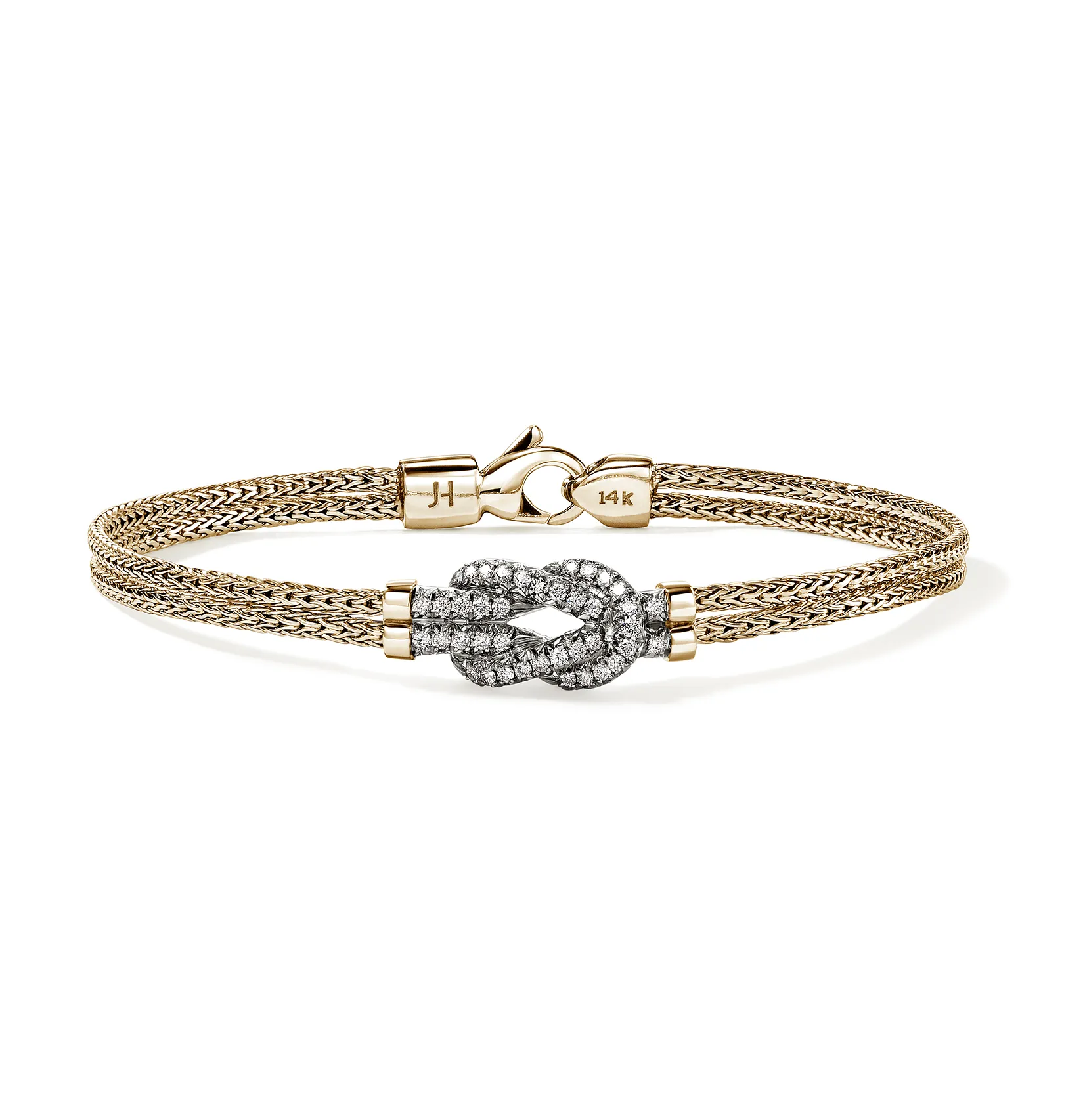 John Hardy Love Knot Yellow Gold Diamond Bracelet