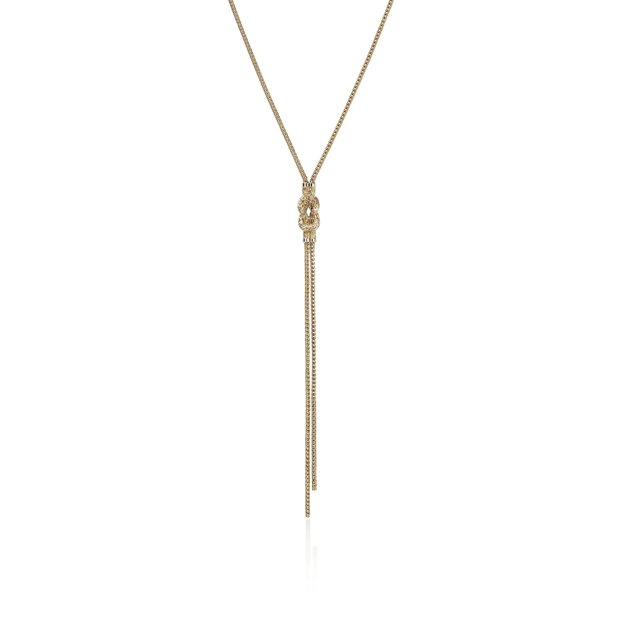 John Hardy Love Knot Yellow Gold Diamond Y Necklace