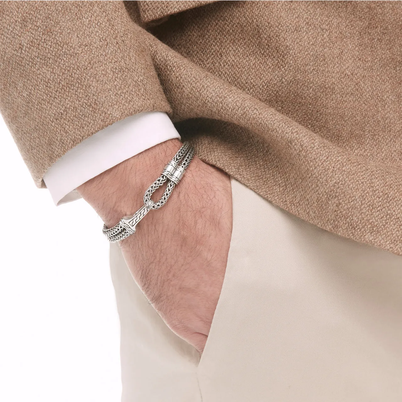 John Hardy Men's Classic Chain Hook Station Bracelet